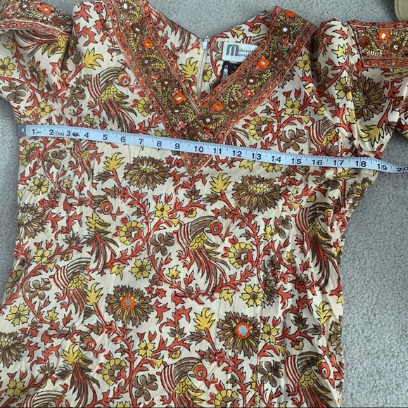 1970s Boho Ramona Rull Hand Block Print Maxi Dress - Picture 9 of 13